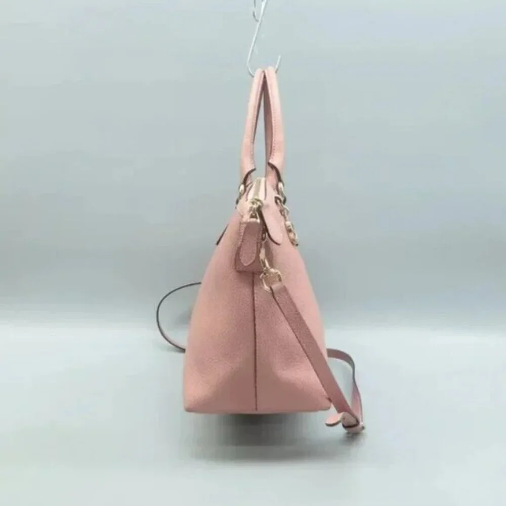 Authentic Gucci Soho Dome Satchel Pink Leather Crossbody Shoulder Bag Luxury Bag